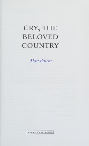 Cover of Cry, the Beloved Country