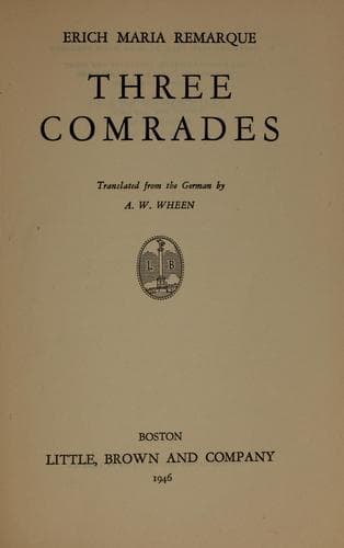 Cover of Three Comrades