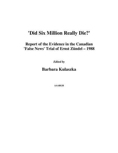 Cover of Did Six Million Really Die?